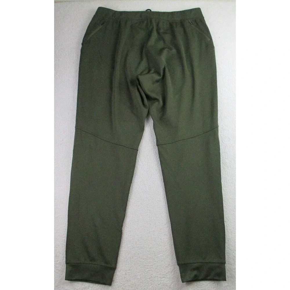 Hylete Jogger Pants Mens Size XXL Green Zip Pocket Drawstring Tapered Active Gym